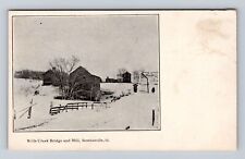 Senecaville OH-Ohio, Wills Creek Bridge and Mill, Vintage c1910 Postcard picture