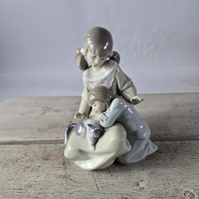 VINTAGE 1988-2005 RETIRED LLADRO LITTLE SISTER FIGURINE #1534 2 SISTERS KITTEN picture