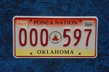 Embossed 2006 PONCA NATION License Plate Tribe Native American Tribal Indian OK picture