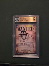 Portgas.D.Ace (SP) OP13-19 *ERROR* Wanted Poster ENGLISH BECKETT BGS 10 PRISTINE picture
