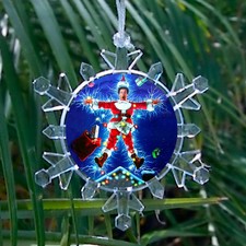 Christmas Vacation Movie Chevy Chase Snowflake Blinking Holiday Tree Ornament picture