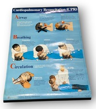 Vintage 1979 Laerdal CPR Medical Poster Calendar Double Sided 19x27.5 Rare EMS picture
