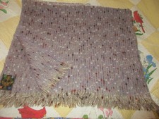 Vintage Donegal Tweed Wool Textured Purple Throw Blanket - 45