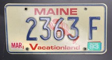 1993 Maine Vanity License Plate 2363 F - Vacationland picture