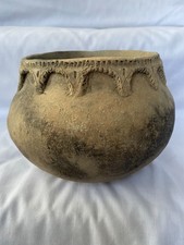 MISSISSIPPIAN POTTERY JAR WITH 11 INCISED HANDLES  picture