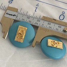 2 auth vTg CHANEL BOUTIQUE Jacket suit blazer button Gold 3D CC logo 24mm stamp picture