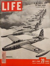 Life magazine July 5, 1948. F-84 thunderjets. Cover sheet only. picture