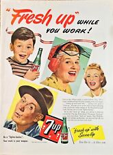 1944-Vintage Print Ad - 7UP - Fresh up while you work - 