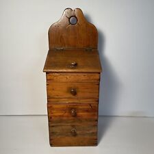 Vintage Wood Spice Box 3 Drawer Cabinet Wall Hanging or Tabletop picture