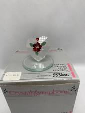Authentic Austrian Lead Crystal Symphony S. S. Sarna Heart with Flower RARE NIB picture