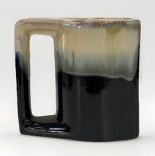 MCM Rodolpho Padilla Style Blue Drip Glaze Pottery Mug / Cup Vintage picture