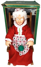 Vintage 1990s Gemmy North Pole Animated Rocking Mrs Claus With Original Box picture