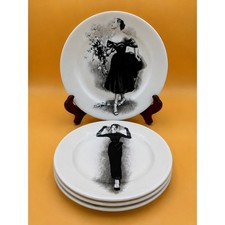 Gien Neiman Marcus Little Black Dress Fashion Plates Set/ 4 Original Box France picture
