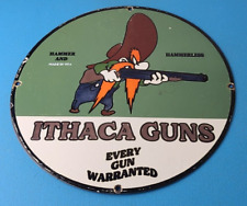 Vintage Ithaca Guns Sign - Mickey Mouse Sign - Firearm Porcelain Gas Pump Sign picture