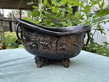 antique hand hammered copper decorative  bowl Claw Foot  With Beautiful Design picture