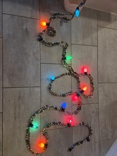 VINTAGE Electric 17 Ft.double strand Of Christmas Mercury Beads And Bulbs  picture