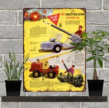 1957 Nylint Missile Launcher Toy Loader Man Cave Metal Sign Repro 9x12