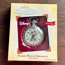 Hallmark Keepsake Disney Ornament Mickey Mouse Pocket Watch Metal 2004 picture