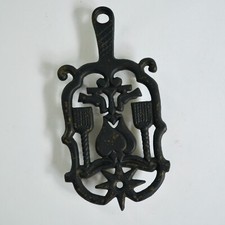 Wilton Cast Iron Trivet Vintage Hearts Birds picture