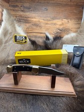 Buck 112 Folding Hunter Knife With Rosewood Handles & Leather Pouch Mint In Box picture