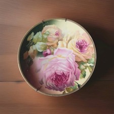 “Thomas” ‘Sevres’ ‘Bavaria’ 7.5” Hand Painted Pink Rose Plate Signed HARRIS picture