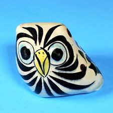 Tonola Owl Signed Pottery Hand Painted 2.75