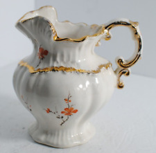 Vintage Porcelain Pitcher Trimmed in Gold Signed Elisa on Bottom   picture