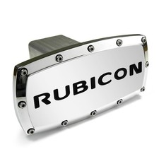 Jeep Rubicon Engraved Billet Aluminum Chrome Tow Hitch Cover picture