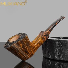 MUXIANG Briar Smooth Freehand Pipe 3mm Burl Wooden Tobacco Pipe Ebonite Stem picture