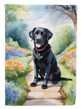 Black Labrador Retriever Spring Path Flag Canvas House Size DAC6662CHF picture