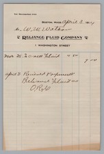 1914 Billhead Reliance Co  Embalming Fluid Boston Mortuary Funeral Oddity Morbid picture