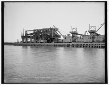 Photo:Conneaut Ohio 1910s Clam Shell Ore Unloading Plant Industrial Dock picture