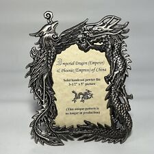 1987 Mann Picture Frame Imperial Dragon Emperor & Phoenix Empress Of China 3.5x5 picture