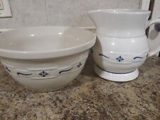 Longaberger Woven Traditions, 1990 Large Mixing Bowl (10 In.) And Pitcher(64oz)  picture