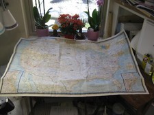 VINTAGE LARGE HISTORICAL MAP OF THE UNITED STATES National Geographic June 1953 picture