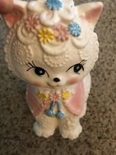Vintage Napcoware Kitty Cat Lace Baby Girl Nursery Planter Pot Import Japan picture