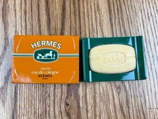 Hermès Paris Eau de Cologne Soap 25g (.8 oz) w/ Green Travel Insert Vintage picture