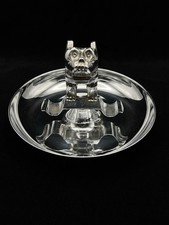 VINTAGE MACK TRUCK BULL DOG CIGAR CHROME ASHTRAY TRUCK HOOD ORNAMENT BASE picture