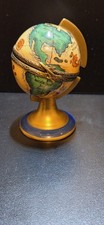 Limoges France Rochard Globe World Map Peint Main Porcelain Trinket Box Airplane picture