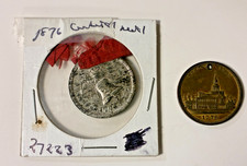 1876 Philadelphia Centennial Exhibition Medal Lot 2 Independence Hall Flag picture