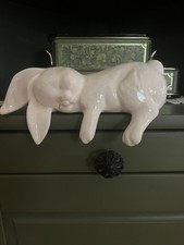 Vintage Sleeping Bunny Shelf Sitter White Easter Figurine Rabbit picture