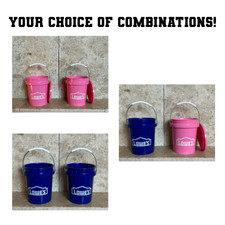 LOT OF 2 - Lowe's Pink and/or Blue Mini Buckets Trending New Lowes Mini Paint picture