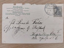 Postcard Wilhelmsburg Elbe station 1903 Germania 2 Pfg correct postage Art Nouveau embossing picture