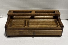 Vintage Wooden Japanese Valet Tray With Drawer MCM Mid Century Modern  picture