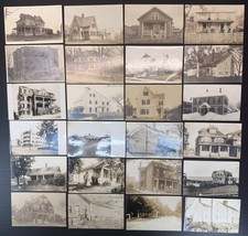 Antique RPPC Houses Real Photo Postcards Homes Lot Buildings Architecture c1910s picture
