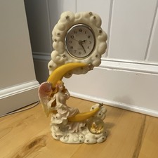 Vintage 1999/2000 Cadona Angel Moon Clock Mini Snow Globe 78001-A Celestial picture
