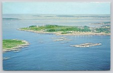 Bailey Island Maine Aerial View Land's End Lighthouse Vintage Postcard 1968 picture