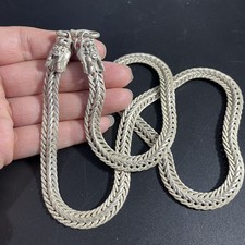Vintage Miao Silver Pixiu Necklace 60cm Men's Chain picture
