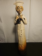 Original Art Large Vintage Whimsical  Nurse Figurine Black 1997 Signed  picture