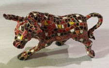 Vintage Mosaic Bull Spanish Spain Toro Statue Figurine Catalan Style Barcino 7